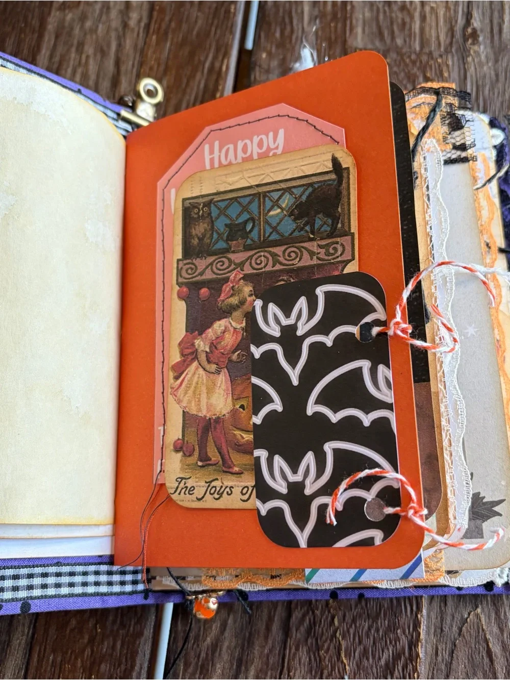 Halloween Junk Journal Small Handmade Decorated Pumpkin Happy Halloween 3 Sig